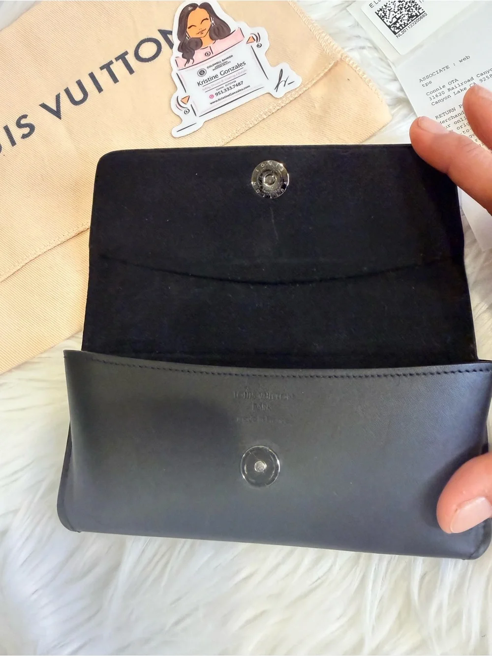 Louis Vuitton Black Eclipse Monogram  “Woody” SUNGLASS case